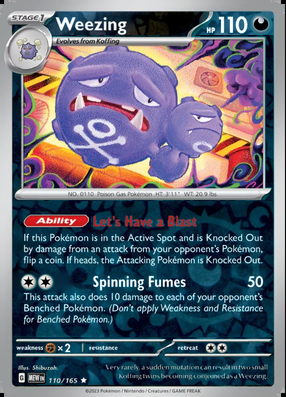Weezing 110/165, Scarlet & Violet 151, Reverse Holo, representative matte composite