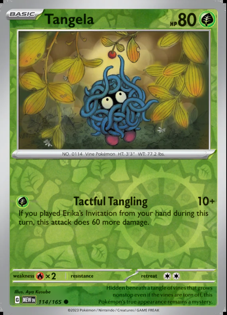Tangela 114/165, Scarlet & Violet 151, Reverse Holo, representative matte composite