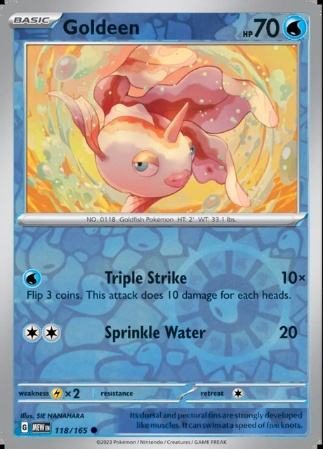 Goldeen 118/165, Scarlet & Violet 151, Reverse Holo, representative matte composite