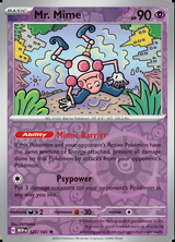 Mr. Mime 122/165, Scarlet & Violet 151, Reverse Holo, representative matte composite