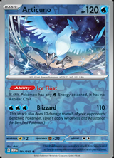 Articuno 144/165, Scarlet & Violet 151, Reverse Holo, representative matte composite