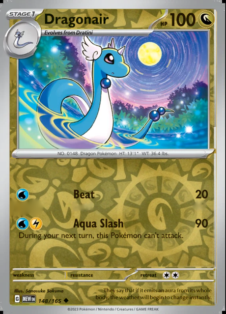 Dragonair 148/165, Scarlet & Violet 151, Reverse Holo, representative matte composite