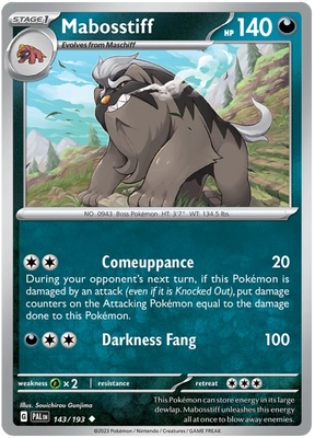 Mabosstiff Paldea Evolved Single Pokemon Card