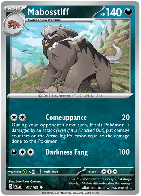 Mabosstiff Paldea Evolved Single Pokemon Card