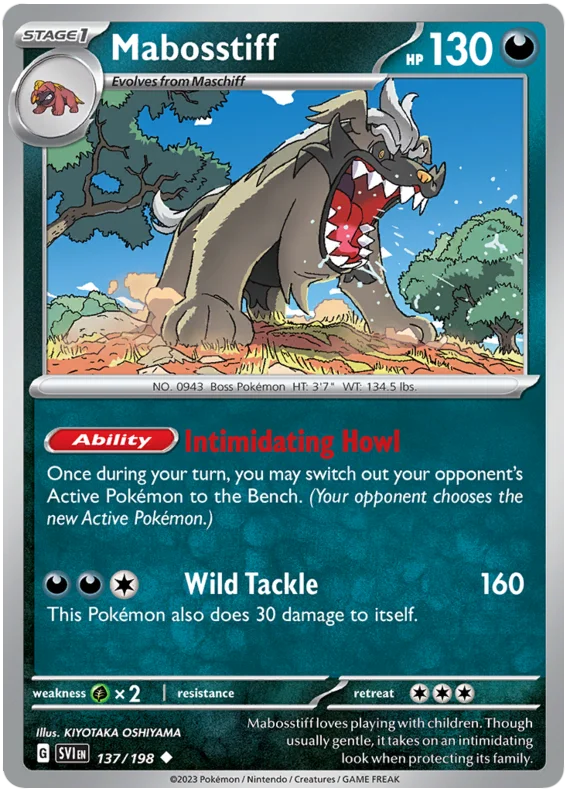 Mabosstiff Scarlet & Violet Base Set Pokemon Card Single