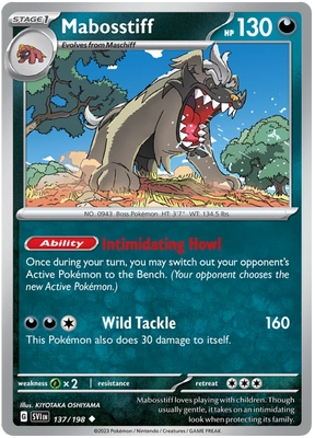 Mabosstiff Scarlet & Violet Base Set Pokemon Card Single