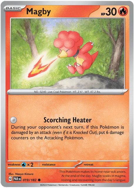 Magby Paradox Rift Single Pokemon Card 019/182