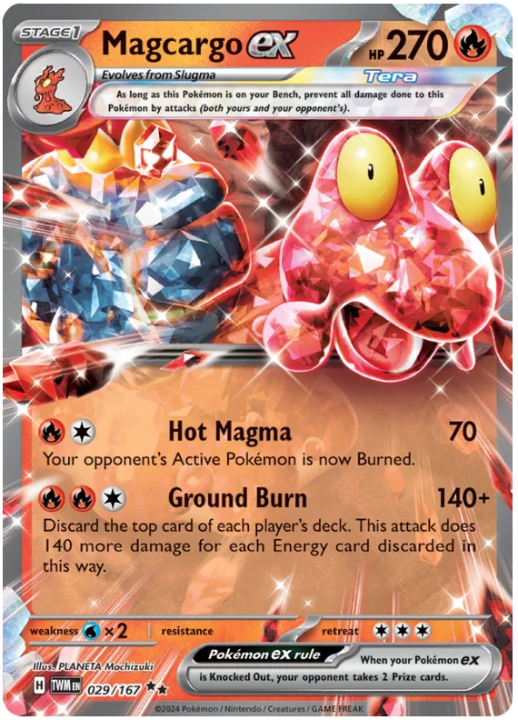 Magcargo ex Twilight Masquerade Pokemon Single 029/167