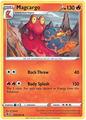 Magcargo Fusion Strike Pokemon Card Singles 035/264