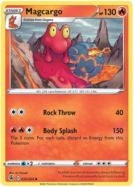 Magcargo Fusion Strike Pokemon Card Singles 035/264