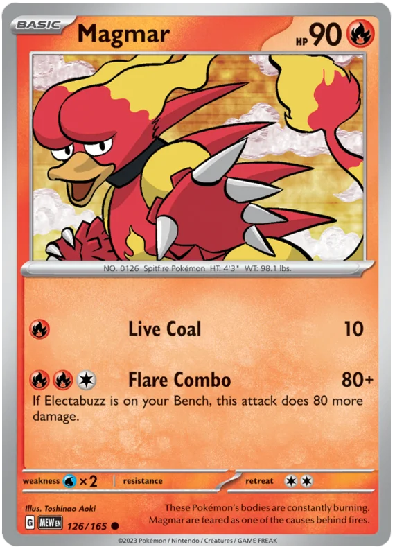 Magmar 151 Single Pokemon Card