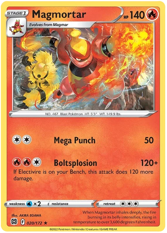 Magmortar Brilliant Stars Pokemon Card Singles 020/172