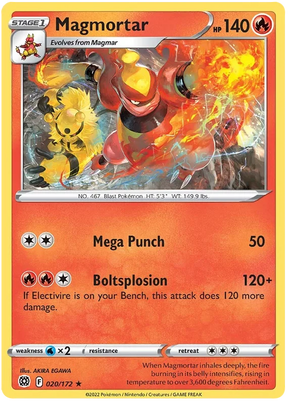 Magmortar Brilliant Stars Pokemon Card Singles 020/172