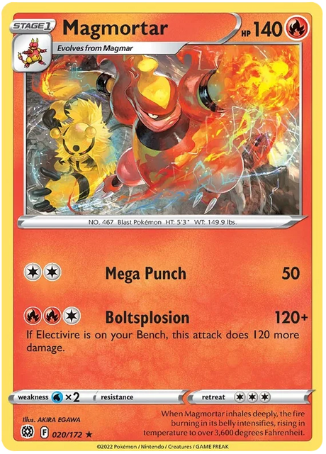 Magmortar Brilliant Stars Pokemon Card Singles 020/172