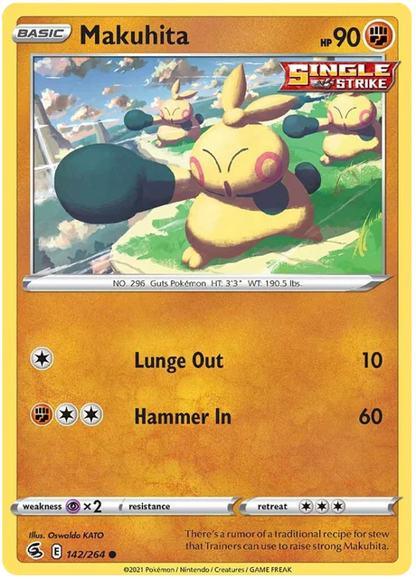 Makuhita Fusion Strike Pokemon Card Singles 142/264