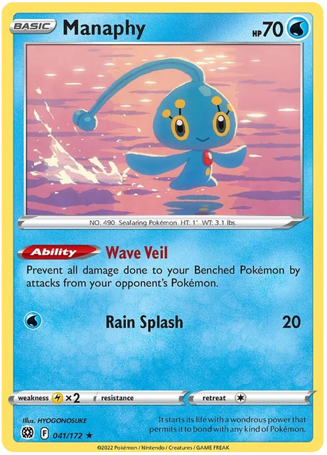Manaphy Brilliant Stars Pokemon Card Singles 041/172