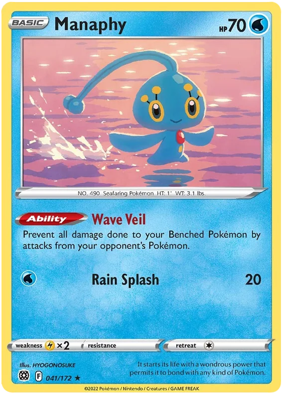 Manaphy Brilliant Stars Pokemon Card Singles 041/172