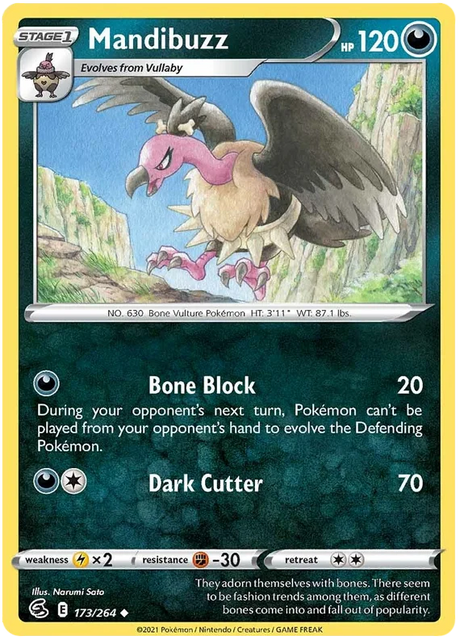 Mandibuzz Fusion Strike Pokemon Card Singles 173/264