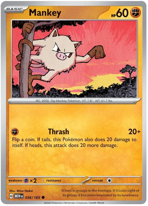 Mankey 151 Single Pokemon Card