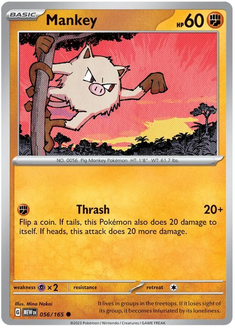 Mankey 151 Single Pokemon Card