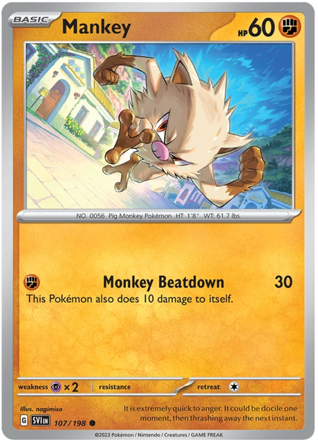 Mankey Scarlet & Violet Base Set Pokemon Card Single