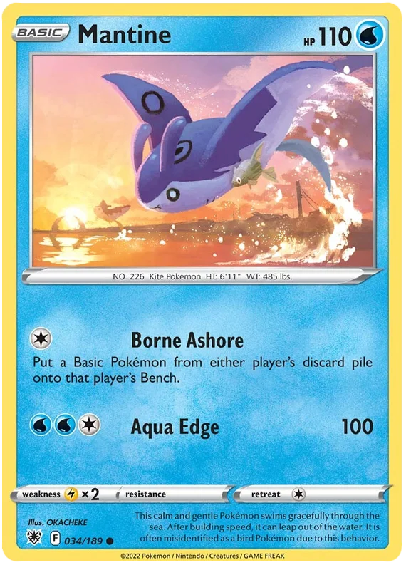 Mantine Astral Radiance Pokemon Card Singles 034/189