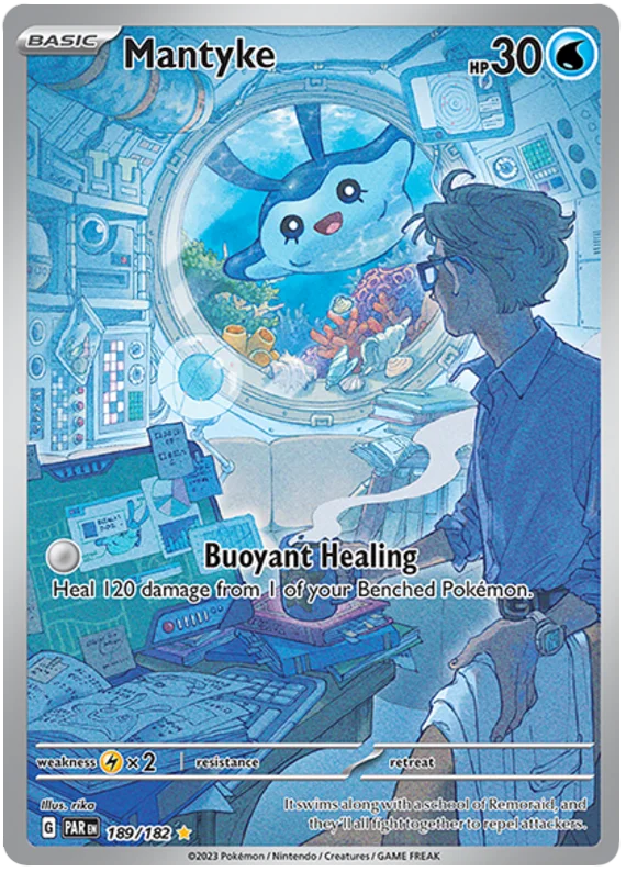 Mantyke  Illustration Rare Paradox Rift Single Pokemon Card 189/182