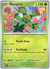 Maractus Paldean Fates Pokemon Card Single 003/091