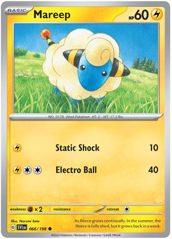 Mareep Scarlet & Violet Base Set Pokemon Card Single
