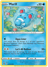 Marill Fusion Strike Pokemon Card Singles 058/264