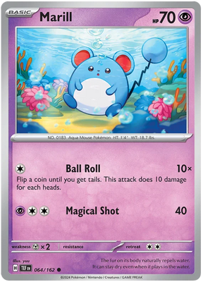 Marill Temporal Forces Pokemon Single 064/162