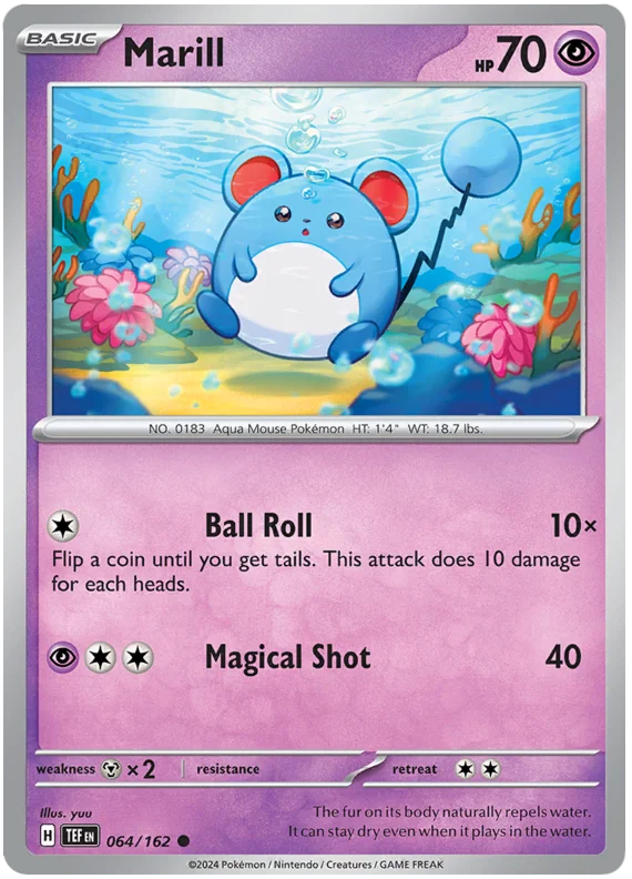 Marill Temporal Forces Pokemon Single 064/162