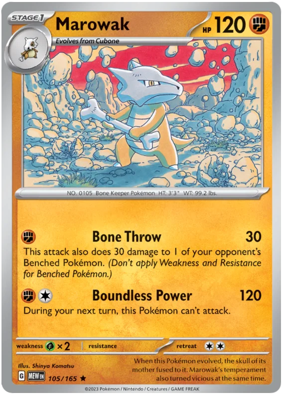 Marowak 151 Single Pokemon Card