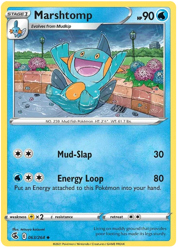 Marshtomp Fusion Strike Pokemon Card Singles 063/264