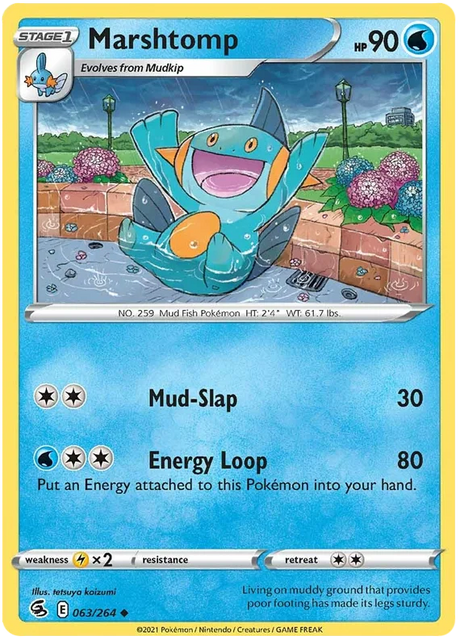 Marshtomp Fusion Strike Pokemon Card Singles 063/264
