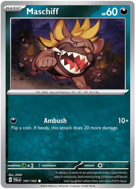 Maschiff 141 Paldea Evolved Single Pokemon Card