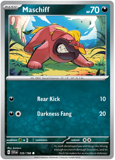 Maschiff 135 Scarlet & Violet Base Set Pokemon Card Single