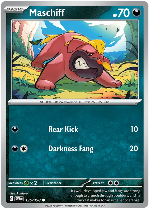 Maschiff 135 Scarlet & Violet Base Set Pokemon Card Single