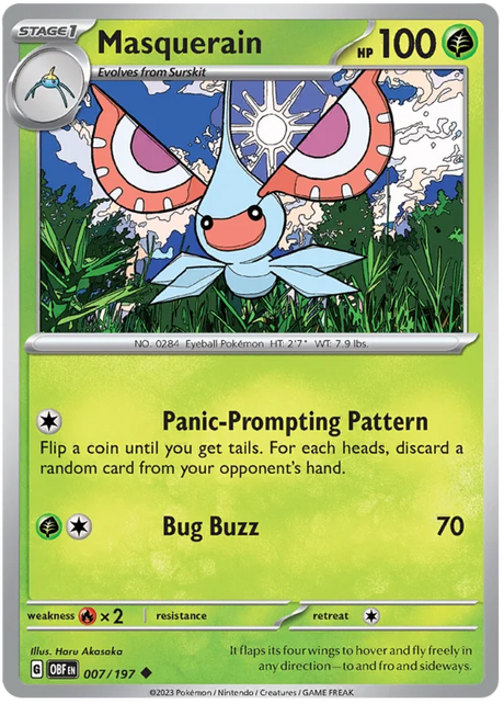 Masquerain Obsidian Flames Single Pokemon Card