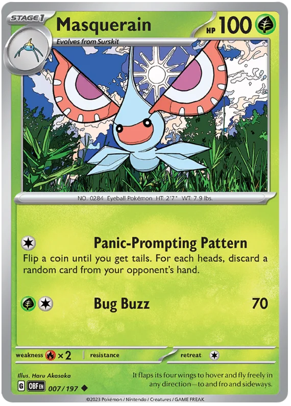Masquerain Obsidian Flames Single Pokemon Card