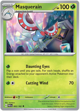Masquerain Paradox Rift Single Pokemon Card 002/182