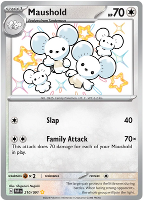 Maushold Paldean Fates Pokemon Card Single 210/091