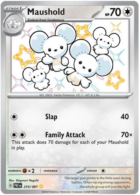 Maushold Paldean Fates Pokemon Card Single 210/091