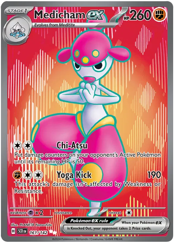 Medicham ex Ultra Rare Stellar Crown Pokemon Single Card 161/142