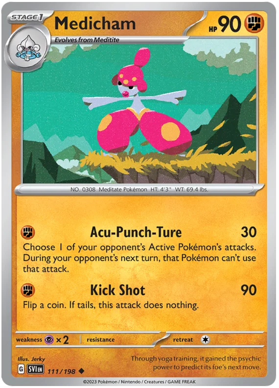 Medicham Scarlet & Violet Base Set Pokemon Card Single