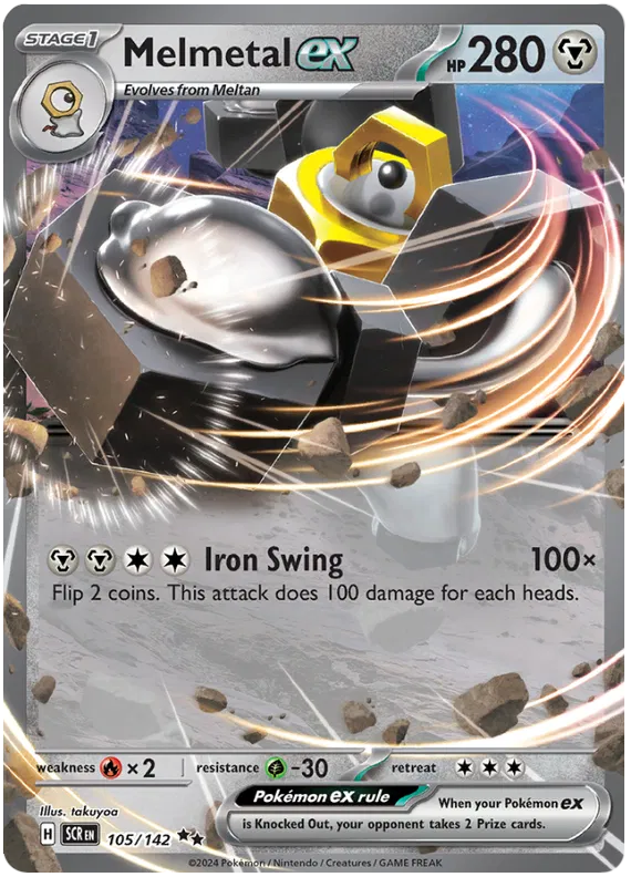 Melmetal ex Stellar Crown Pokemon Single Card 105/142