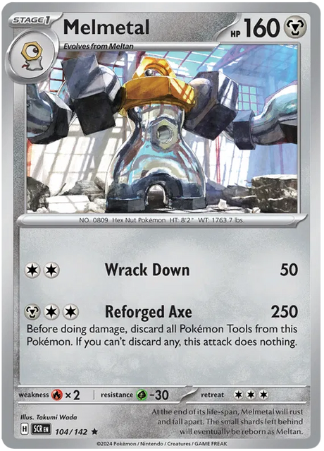 Melmetal Stellar Crown Pokemon Single Card 104/142