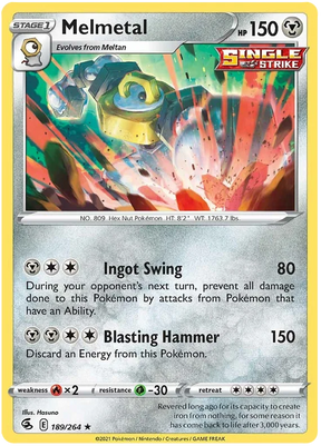 Melmetal Fusion Strike Pokemon Card Singles 189/264
