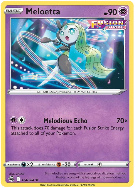Meloetta Fusion Strike Pokemon Card Singles 124/264