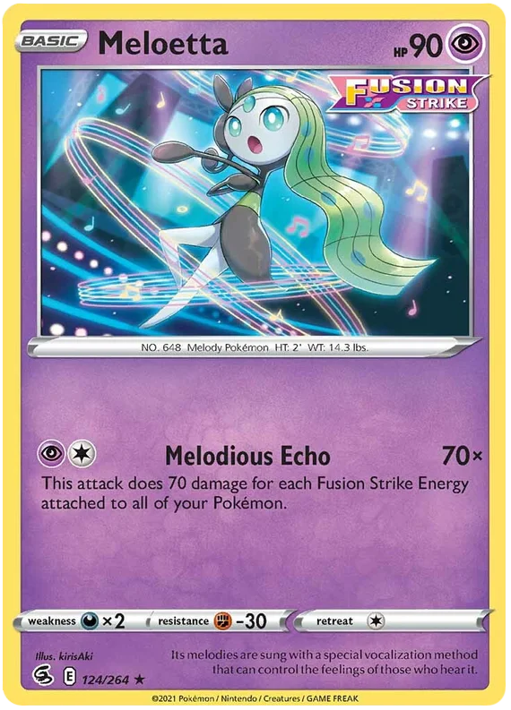 Meloetta Fusion Strike Pokemon Card Singles 124/264